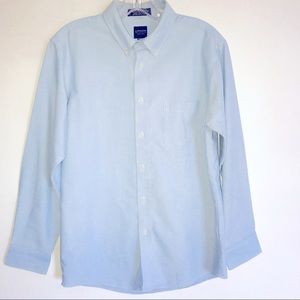 Arrow Classic Oxford Button Front Lt Blue Shirt Size 18